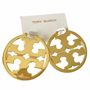 Tory Burch POLISHED GOLD T Miller 2" Large Hoop Earrings